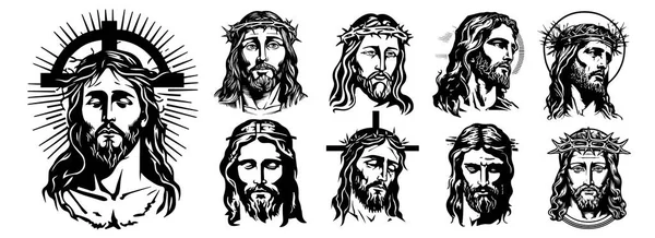 Jezus Chrystus Syn Boży Zbawiciel Wektor Ilustracji Laserowe Cięcie — Wektor stockowy