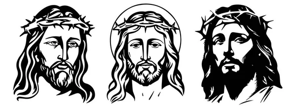 Иисус Христос Сын Божий Спаситель Векторная Иллюстрация Лазерная Резка — стоковый вектор