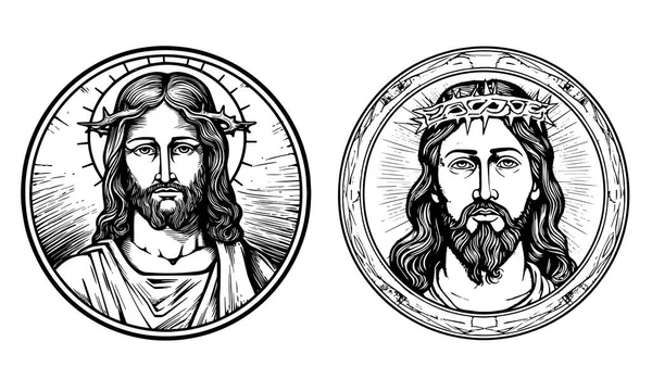 Jesucristo Hijo Dios Ilustración Vectorial Salvador Corte Por Láser — Archivo Imágenes Vectoriales