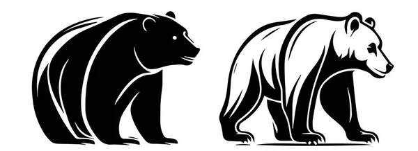 Imagem Vetorial Urso Sobre Fundo Branco Sílhueta Ilustração Vetorial —  Vetores de Stock