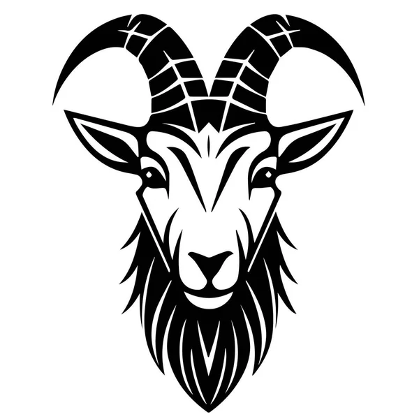 Goats Heads Vector Silhouette Illustration — Stock Vector