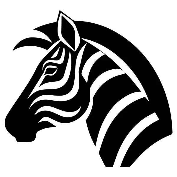 Zebra Heads Vector Silhouette Illustration Logo — Stock Vector