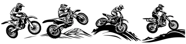 摩托车矢量图像轮廓激光切割黑白形状 — 图库矢量图片