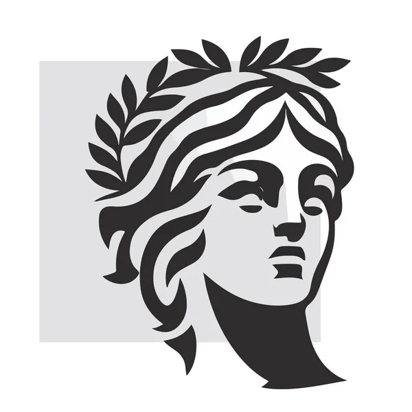 Ancienne Grecque Femme Têtes Vecteur Illustration Silhouette Logo Graphismes Vectoriels