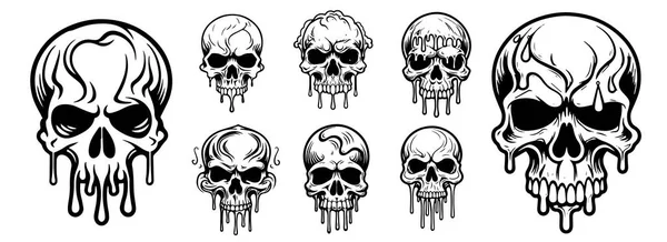 Skull Head Vector Illustration White Background Scary Human Skull Stock ...