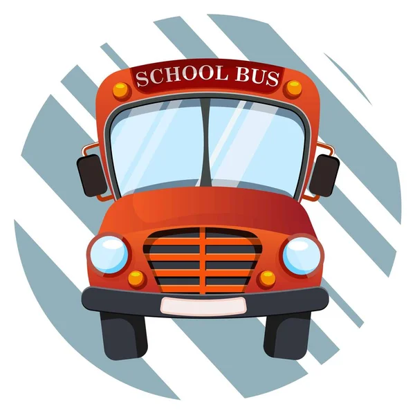 Red cartoon school bus