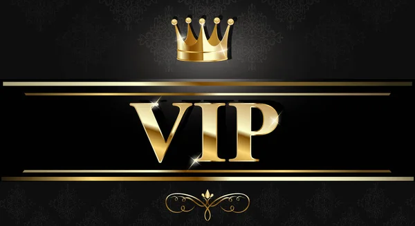 VIP card with gold elements.