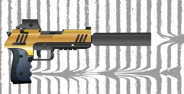 Golden semi-automatic Nasty Gun illustration