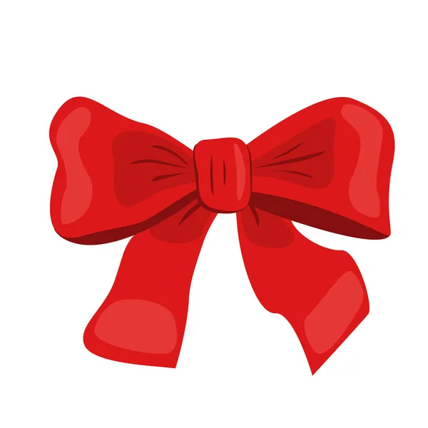 Dekorative Rote Geschenkschleife Auf Weißem Hintergrund Vektorillustration — Stockvektor
