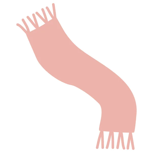 ピンクの暖かい冬のスカーフ フラットベクトルイラスト — ストックベクタ
