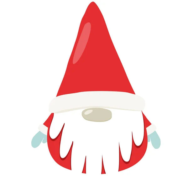 Weihnachtszwerg Oder Tomte Winterliche Grußkarten Designvorlage Flache Vektorillustration — Stockvektor