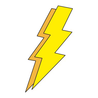 Lightning bolt icon, doodle style flat vector illustration