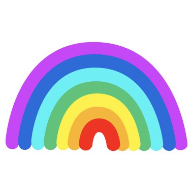 Colorful rainbow or color spectrum, doodle style flat vector illustration