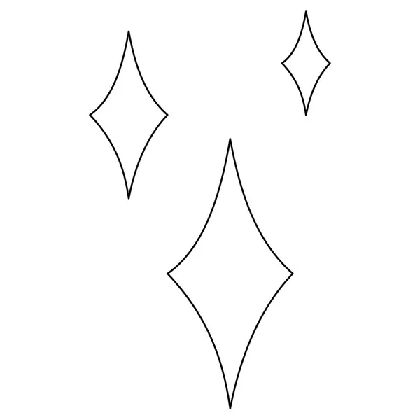 Алмазный Ромб Геометрической Формы Звезды Рисунки Стиле Каракулей Плоские Векторные — стоковый вектор