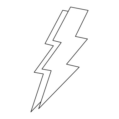 Yıldırım simgesi, karalama tarzı düz vektör çizimi çocuk kitabı boyama çizimi