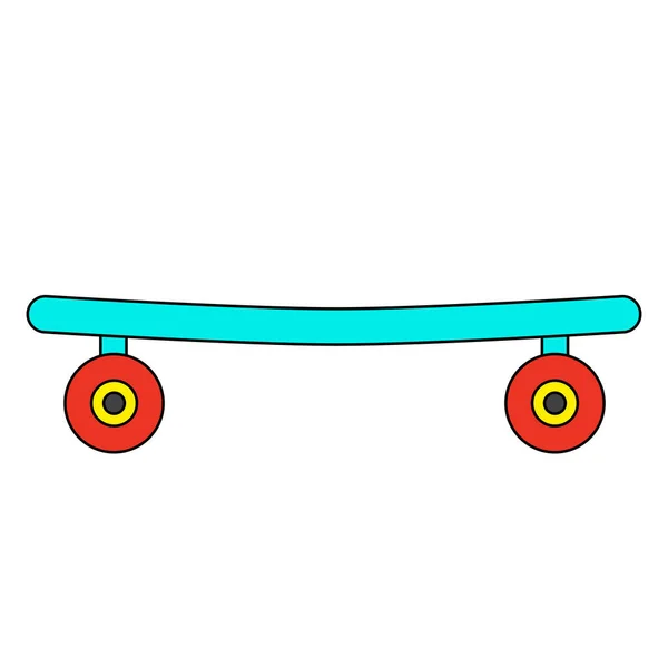 Skateboard Yang Terang Ilustrasi Vektor Datar Gaya Corat Coret - Stok Vektor