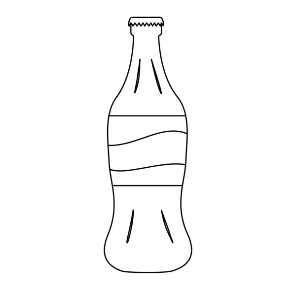 Botella Cristal Refresco Estilo Retro Ilustración Plana Del Contorno Del — Vector de stock