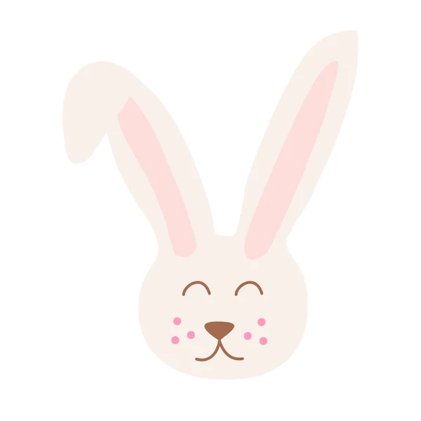 Head Hand Drawn Cute Bunny Children Print Design Rabbit Vector — Stock Vector
