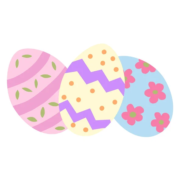 Colourful Easter Eggs Doodle Style Vector Illustration — Stock Vector