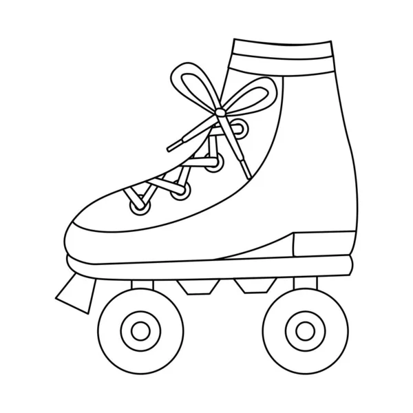 Ρετρό Πατίνια Doodle Στυλ Επίπεδη Διανυσματική Απεικόνιση Περίγραμμα Για Παιδιά — Διανυσματικό Αρχείο