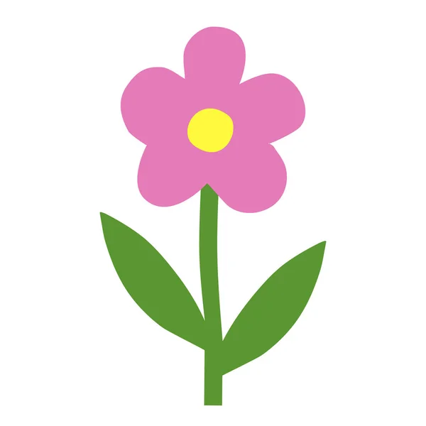 Handgezeichnete Einfache Blume Symbol Doodle Stil Flache Vektorillustration — Stockvektor