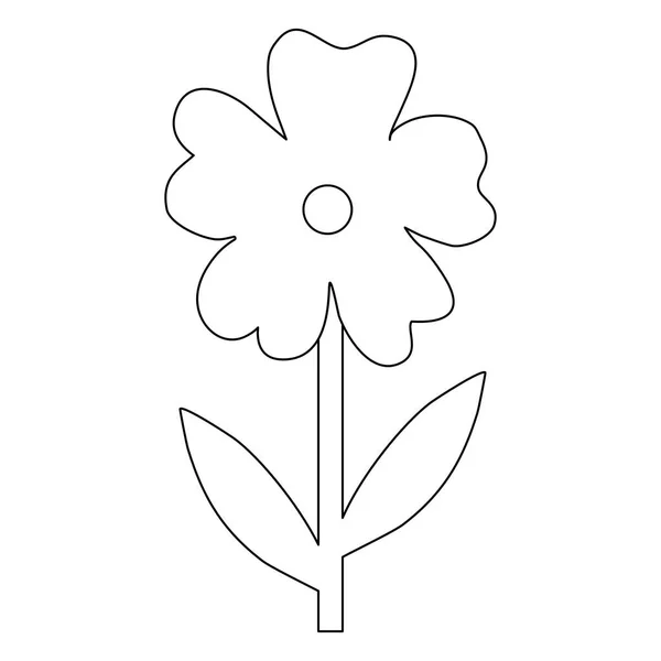 Einfache Blume Symbol Doodle Stil Flache Vektor Umriss Illustration Für — Stockvektor