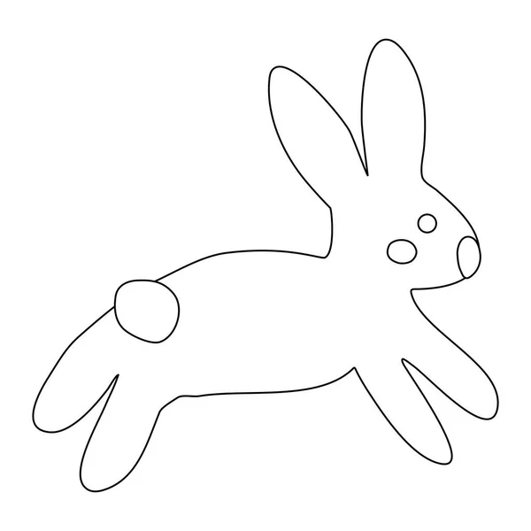 小兔子手绘可爱 小兔子手绘设计图案 涂鸦风格平面矢量画图 供小朋友给书着色用 — 图库矢量图片