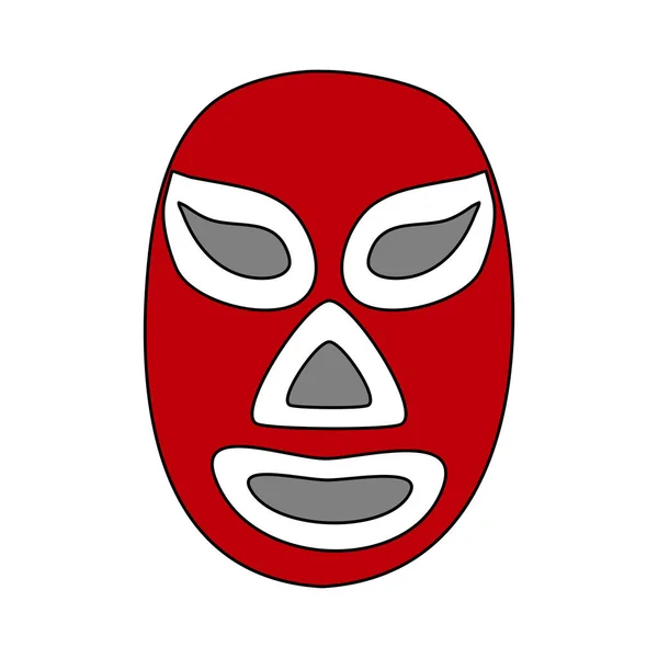 Maschera Messicana Lucha Libre Maschera Luchador Illustrazione Vettoriale Stile Doodle — Vettoriale Stock