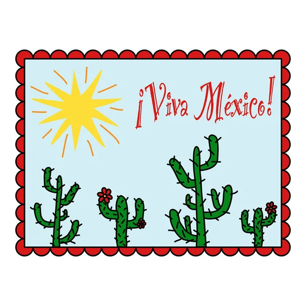 Carte Postale Carte Vœux Aimant Pour Réfrigérateur Imprimé Avec Cactus — Image vectorielle