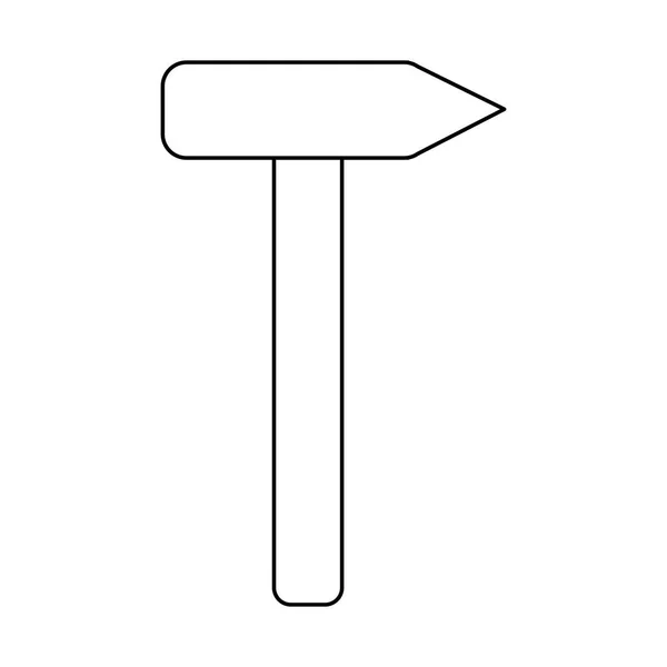 Hammer Symbol Heimwerker Werkzeug Für Die Reparatur Hause Doodle Stil — Stockvektor