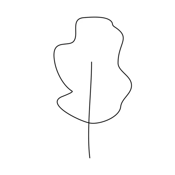 Albero Semplice Sfondo Bianco Disegno Contorno Vettoriale Piatto Stile Doodle — Vettoriale Stock