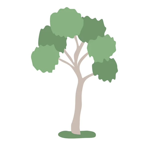 Eukaliptusowa Ikona Drzewa Płaski Styl Wektor Ilustracja — Wektor stockowy