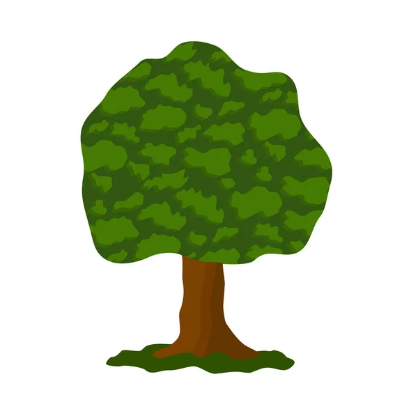Oak Tree Icon Illustrazione Vettoriale Stile Piatto — Vettoriale Stock