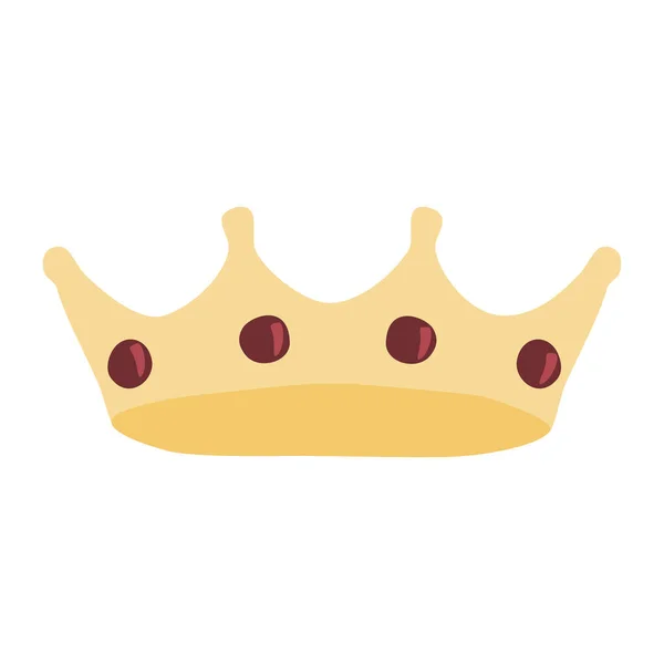 Couronne Royale Style Dessin Animé Avec Gemmes Symbole Monarchie Britannique — Image vectorielle