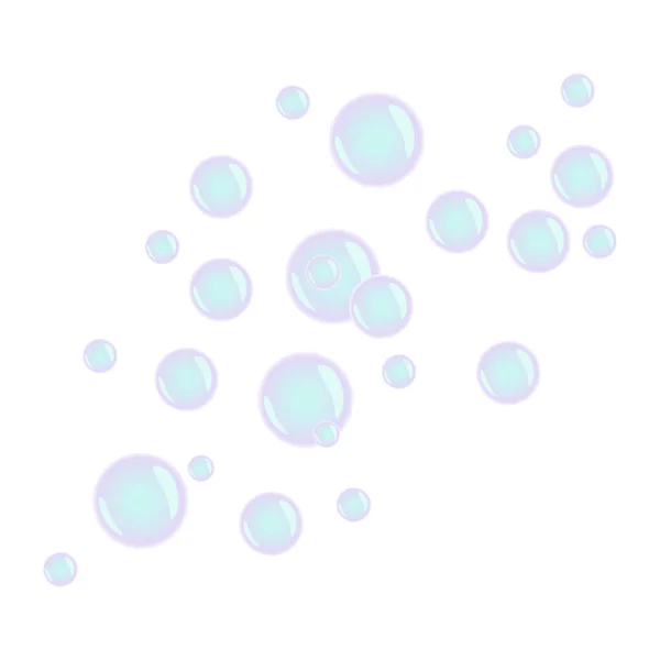 Група Мильних Бульбашок Неонових Кольорах Білому Тлі Векторні Ілюстрації — стоковий вектор