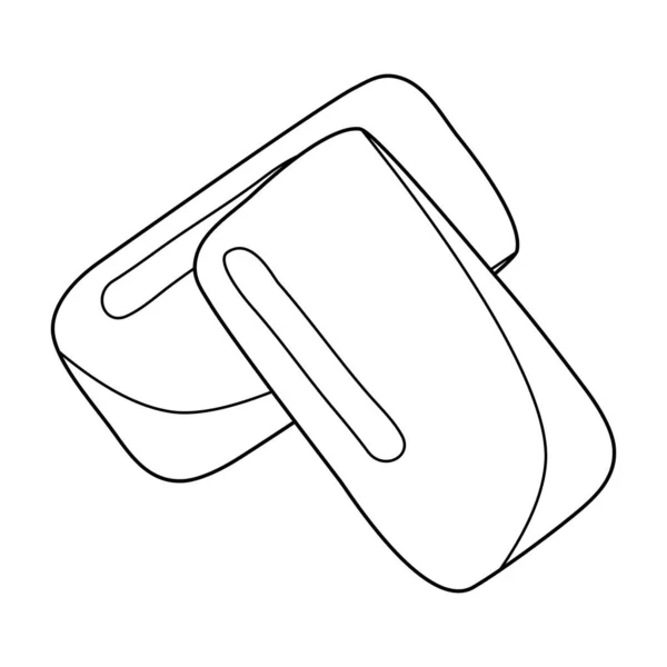 Deux Tampons Gomme Illustration Vectorielle Plate Contour Style Doodle Pour — Image vectorielle