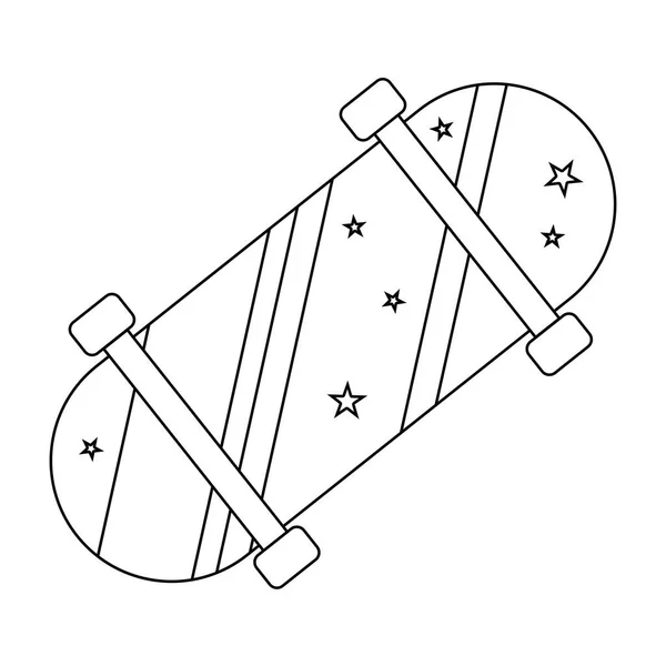Skate Com Estrelas Doodle Estilo Plano Vetor Esboço Ilustração Para — Vetor de Stock