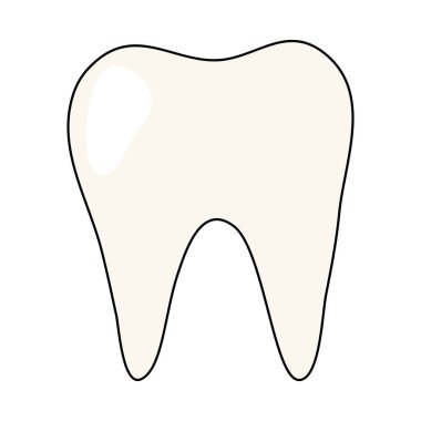 Basit diş düzlüğü simgesi, karikatür karalama stili vektör çizimi