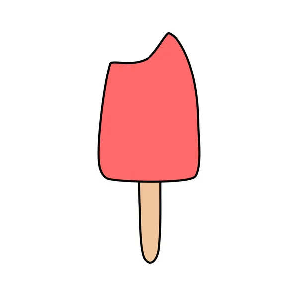 小红果香冰淇淋棒棒糖或棒棒糖 病媒图解 — 图库矢量图片