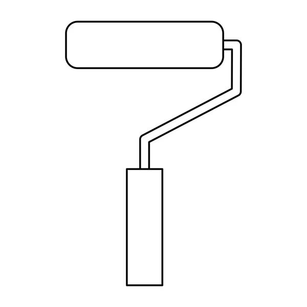 Reaint Roller Icon Tool Symbol Doodle Style Flat Vector Outline — стоковый вектор