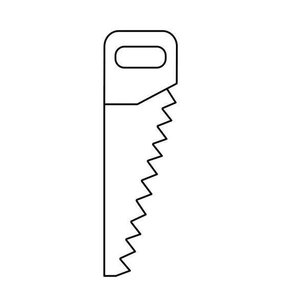 Holz Handsäge Symbol Doodle Stil Flache Vektor Umriss Illustration Für — Stockvektor