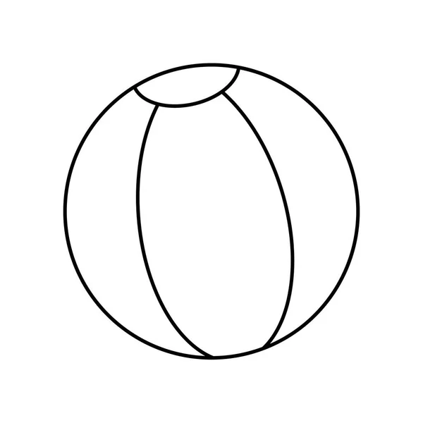 Strandbal Voor Volleybal Waterpolo Doodle Stijl Platte Vector Outline Illustratie — Stockvector