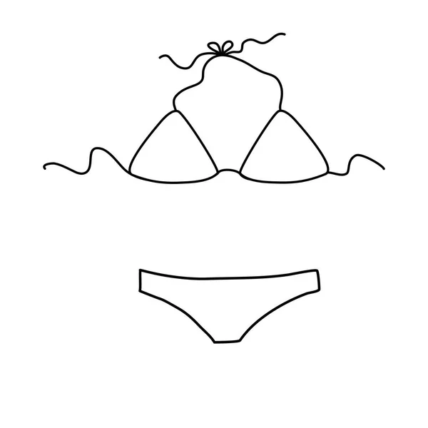 Two Piece Orange Bikini Panties Bikini Bra Swimsuit Women Beach — Stock Vector