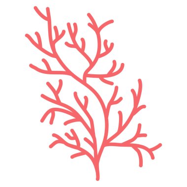 Kızıl deniz ve akvaryum su bitkisi veya mercan, su altı ekimi, vektör illüstrasyonu