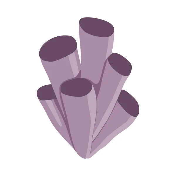 Пурпурное Морское Аквариумное Растение Водоросли Подводная Посадка Векторная Иллюстрация — стоковый вектор