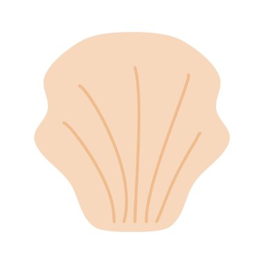 Deniz kabuğu, basit biçimlendirilmiş yaz tasarım elementi, vektör illüstrasyonu