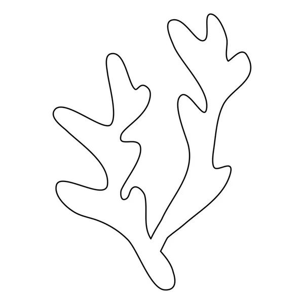 Морское Аквариумное Водное Растение Водоросли Рисунок Плоского Векторного Наброска Стиле — стоковый вектор