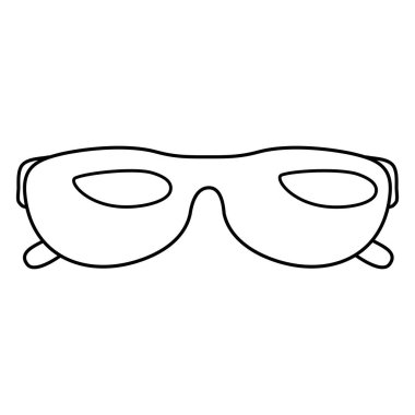 Güneş gözlükleri, yaz aksesuarları, güneşten korunma, karalama stili düz vektör çizimi çocuk kitaplarını boyama çizimi