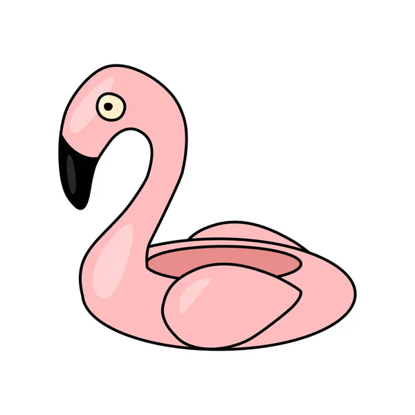 Pierścień Nadmuchiwany Flamingo Basenu Lub Plaży Ilustracja Wektorowa — Wektor stockowy