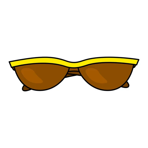 Sunglasses Summertime Accessory Eye Protection Sun Doodle Style Vector Illustration — Stock Vector